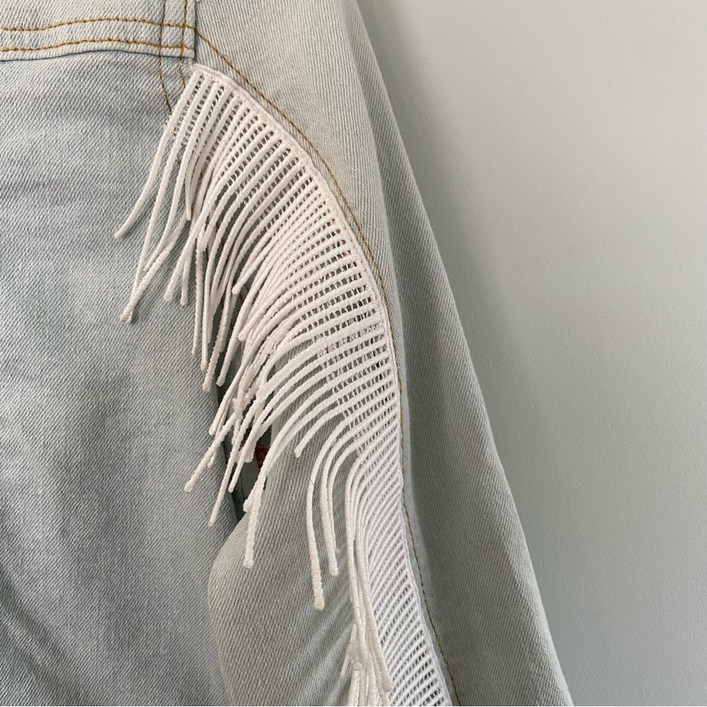 ANTICA SARTORIA Positano *RARE* Embroidered Embellished cropped denim jacket NWT - Picture 6 of 10